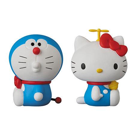 メディコム・トイ　ウルトラディテールフィギュア No.269 UDF DORAEMON meets HELLO KITTY DORAEMON × HELLO KITTY(2体セット)｜otakick-y