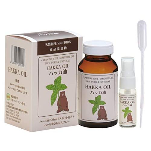 ペパーミント商会 【食品添加物・日本製】天然ハッカ油 200ml＋20ml スプレーセット (スポイト付き) の商品画像