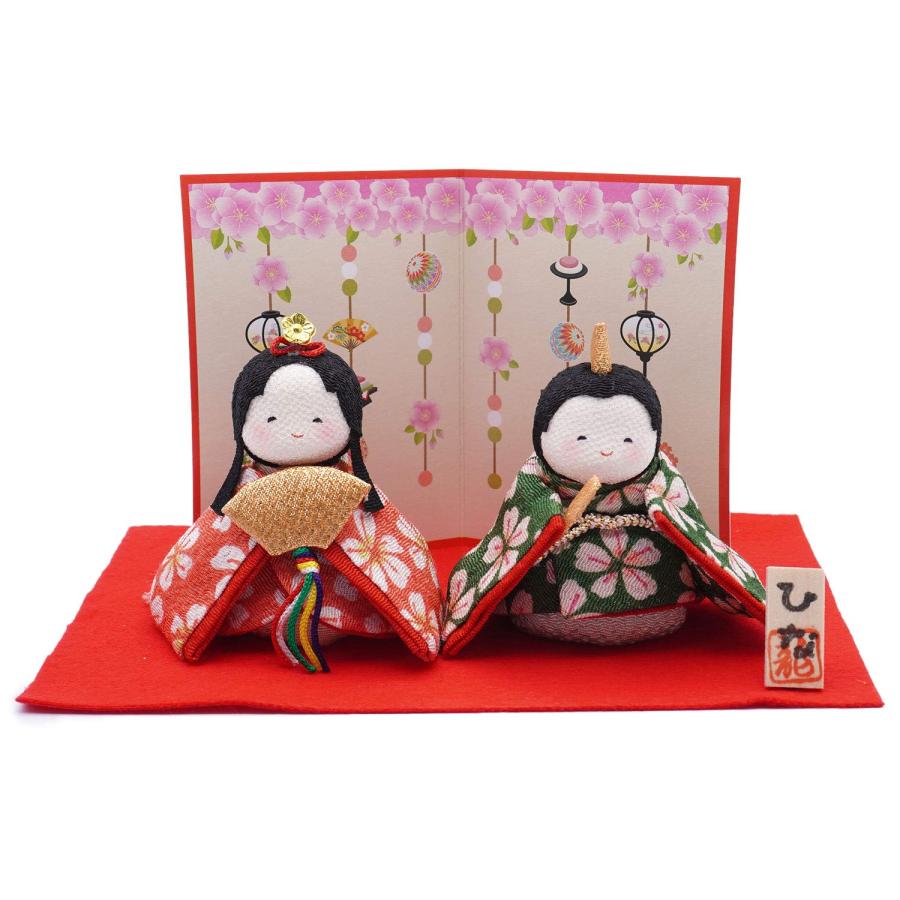リュウコドウ（龍虎堂）ぽてりひな2人（桜）はんなり屏風付 1-884