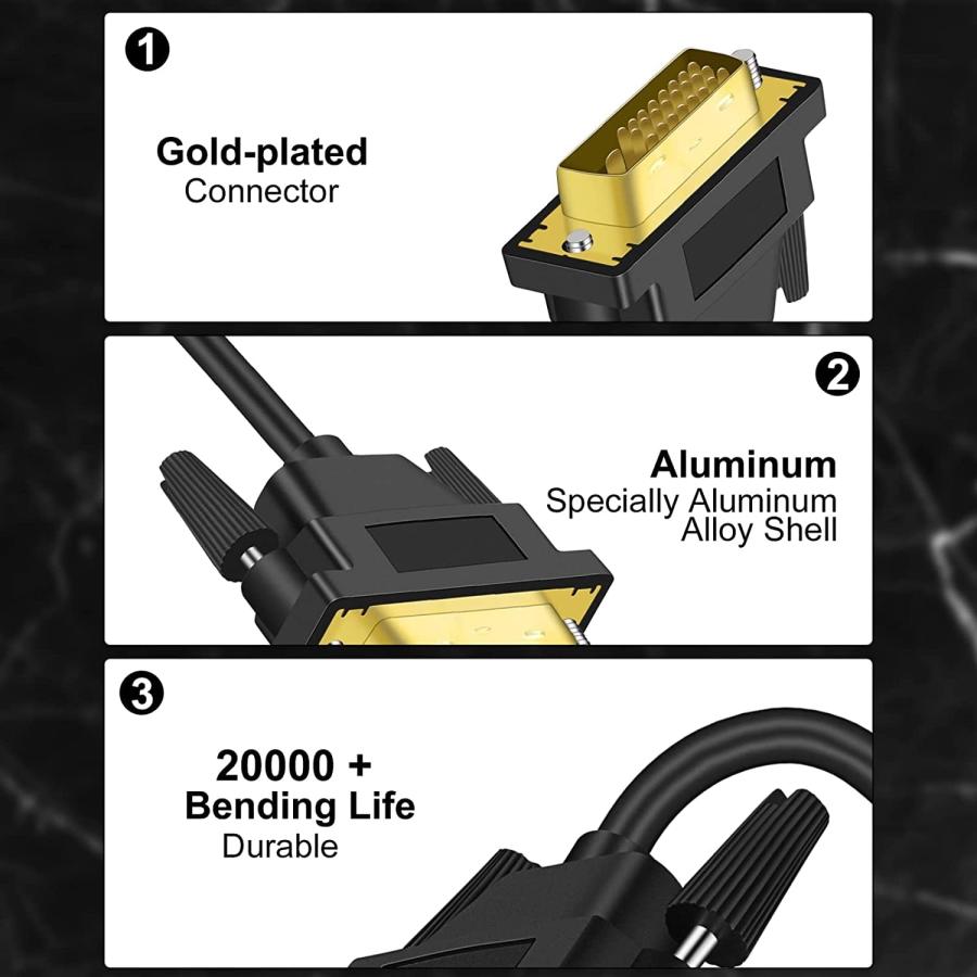 Twozoh 4K HDMI DVI 変換ケーブル 1M 双方向対応 変換 ケーブル 柔らか