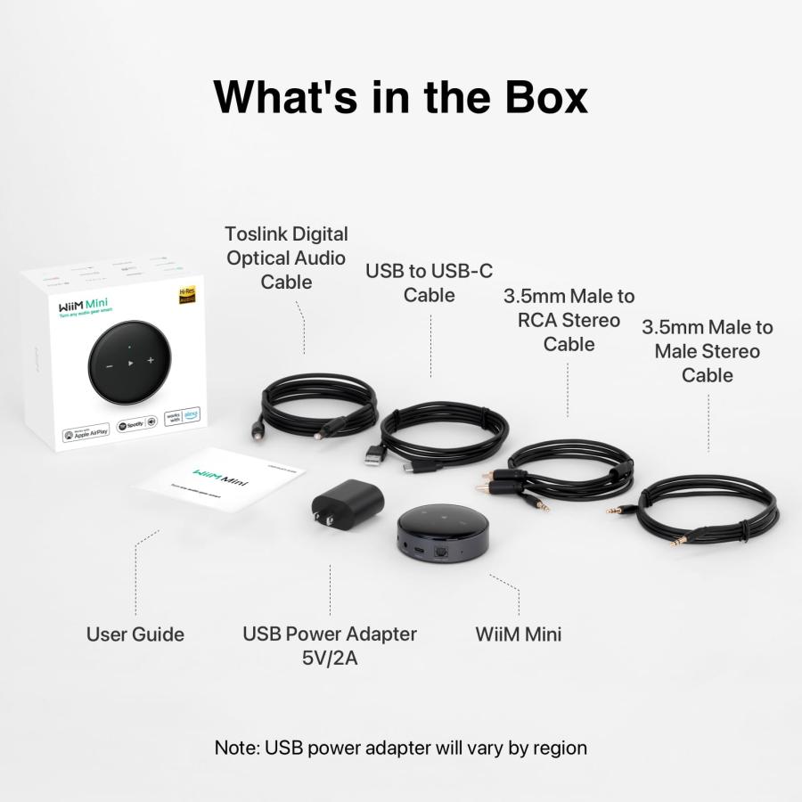 WiiM Mini AirPlay 2レシーバーアダプター、WiFiマルチルーム WiiM Mini AirPlay 2レシーバーアダプター、WiFiマルチルーム