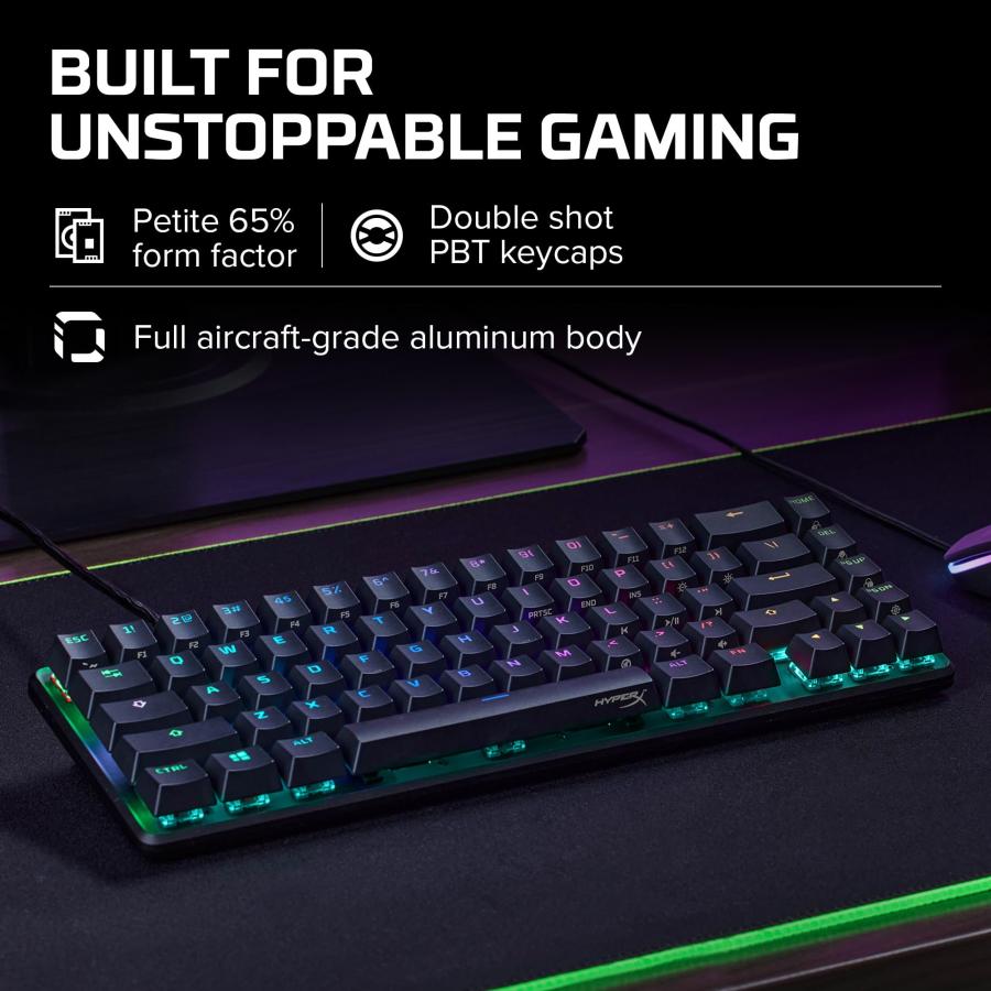HyperX Alloy Origins 65 小型 RGBメカニカルゲーミングキーボード 