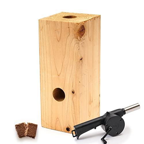 ジェットログ 角タイプ 手動送風機付き ウッドキャンドル スウェーデン