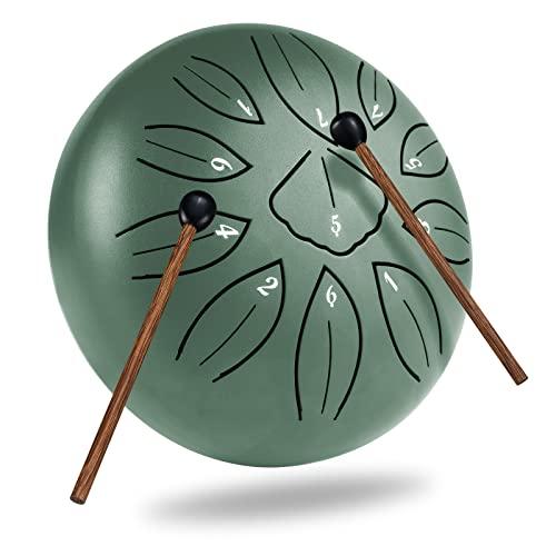 スリットドラム（スチールタングドラム）ヨガの瞑想・癒しの楽器 スリットドラム スチールタングドラム 11音 6インチ 打楽器 金属ドラム