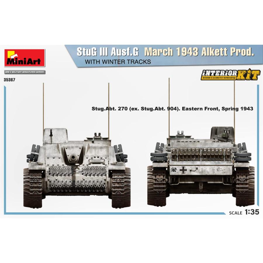 ミニアート 1/35 ドイツ軍 3号突撃砲G型 1943年3月 アルケット社製・冬季用履帯 フルインテリア プラモデル MA35367_3