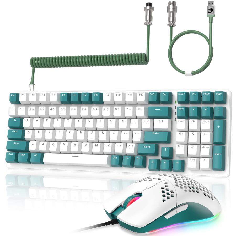 MAMBASNAKE K3 ゲーミングキーボード マウス コイルケーブルセット 98