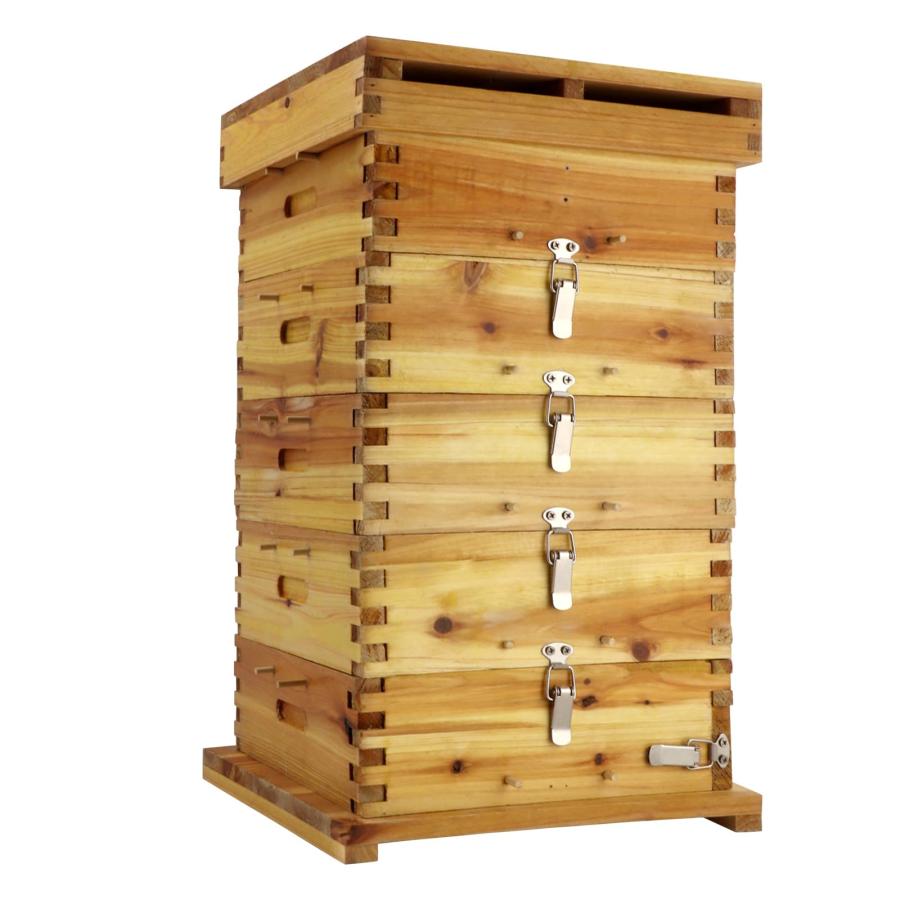 RemixOri ミツバチ 巣箱 木製 5層 みつばちの巣箱 ロック付き 養蜂箱