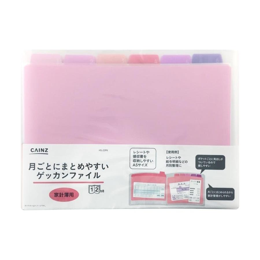 カインズ(CAINZ) 月ごとに まとめやすい ゲッカンファイル A5E ピンク