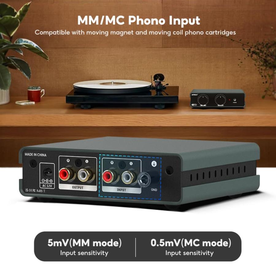 AIYIMA T3 PRO フォノイコライザー MM/MC ゲイン39dB AIYIMA T3 PRO