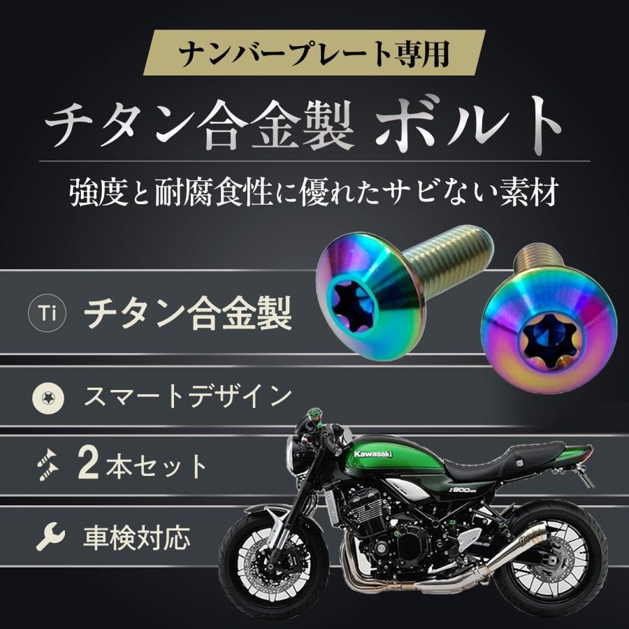 RENPA バイク用 チタン合金製 ナンバープレート専用ボルト スマート