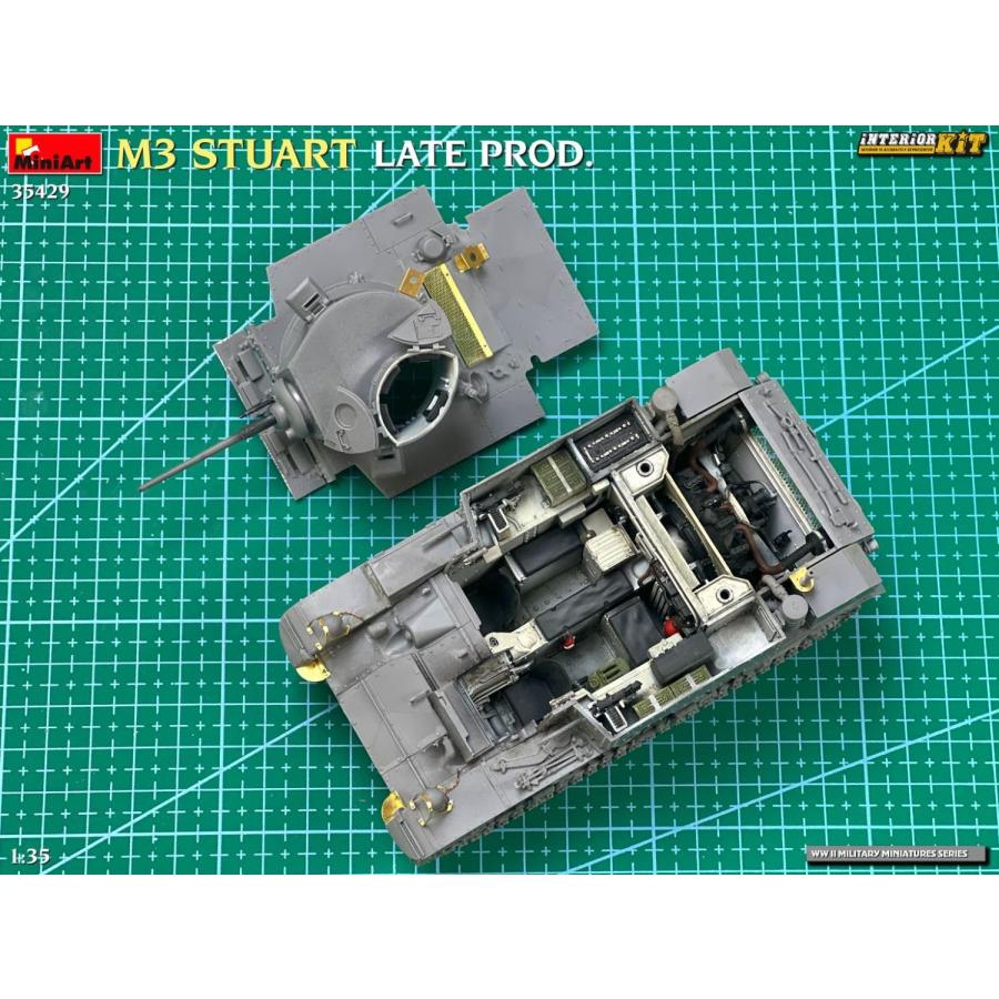 ミニアート 1/35 M3 スチュアート 後期型 フルインテリア プラモデル MA35429 (戦車)_3