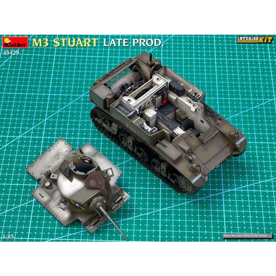 ミニアート 1/35 M3 スチュアート 後期型 フルインテリア プラモデル MA35429 (戦車)_4