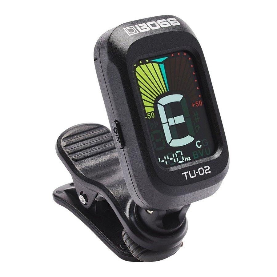 ギター ベース ウクレレ クリップチューナー BOSS TU-02 Clip-On Tuner クロマチック チューナー ブラック｜otanigakki