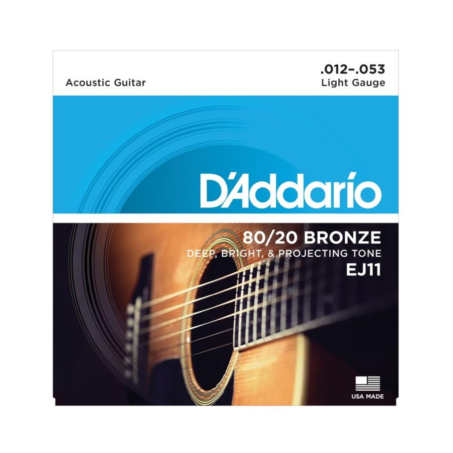 D'Addario ダダリオ アコースティックギター 弦 EJ11 80/20 BRONZE Light 12-53｜otanigakki