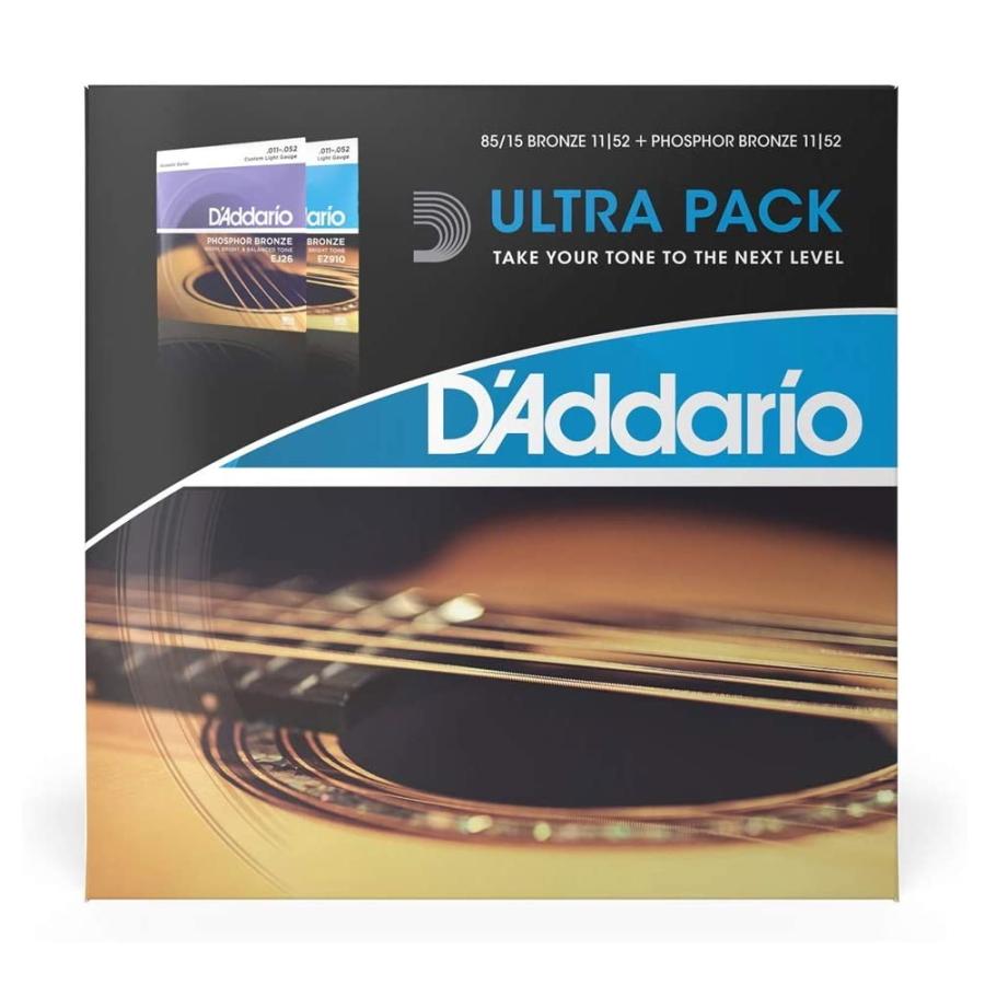 アコースティックギター 弦 ダダリオ 2セットパック D'Addario ULTRA PACK EZ910 EJ26 Custom Light 011-052