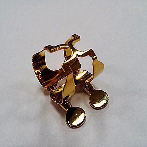 ハリソン GP ソプラノサックス用 ハリソン ソプラノサックスリガチャーグローバル復刻版 ゴールド