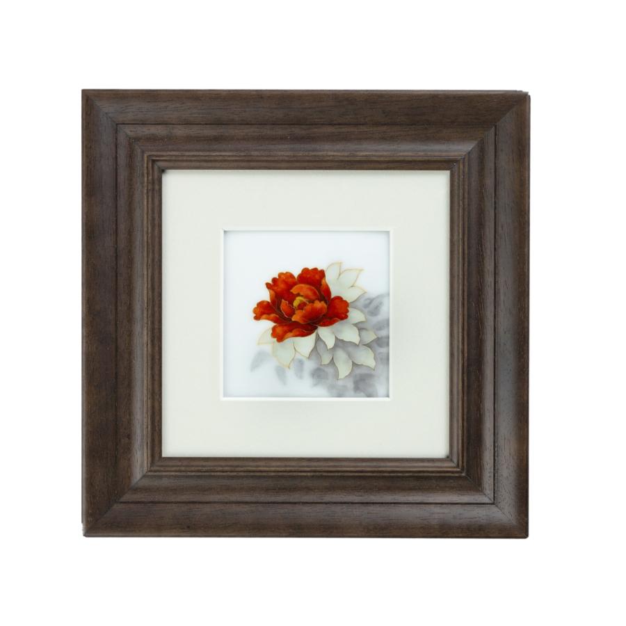白地牡丹　有線七宝　29×29