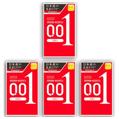 オカモト オカモト001 ゼロワン 0.01 コンドーム0.01mm 3個×4箱 スキン