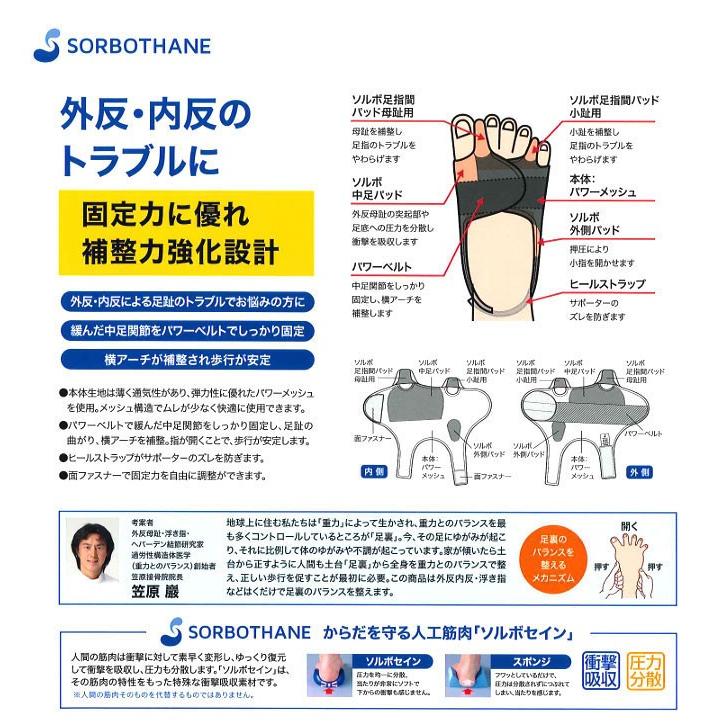 ソルボ 外反母趾内反小趾サポーター パワーアーチサポーター固定型 左右セット 外反母趾サポーター 外反母趾 矯正 サポーター SORBO ソルボセイン 日本製_2