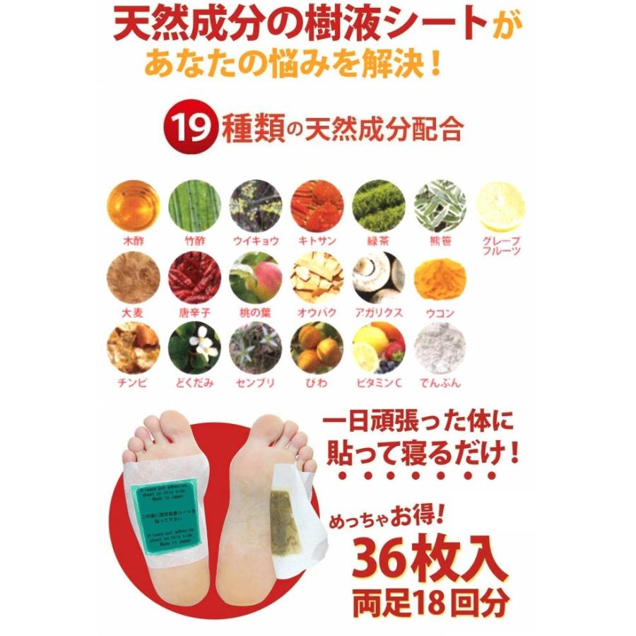 樹液居敷き 足裏居敷き 足裏樹液居敷き 19類概念 36枚×6個 足すっきり むくみ 貼って寝るだけ 日本製