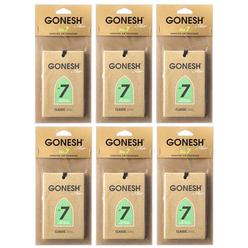 車 芳香剤 GONESH ガーネッシュ ハンキングエアフレッシュナー No7 6個 ペーパーフレグランス 吊り下げ カーフレグランスペーパー | 