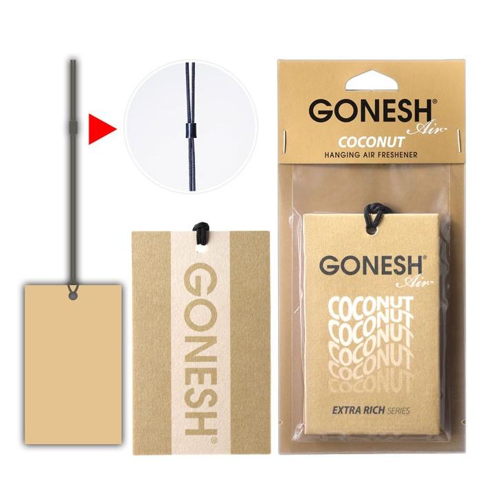 車 芳香剤 GONESH ガーネッシュ ハンキングエアフレッシュナー ココナッツ 10個 ペーパーフレグランス 吊り下げ カーフレグランスペーパー |  | 02