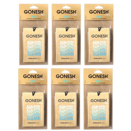 車 芳香剤 GONESH ガーネッシュ ハンキングエアフレッシュナー レインRAIN 6個 ペーパーフレグランス 吊り下げ カーフレグランスペーパー others | GONESH