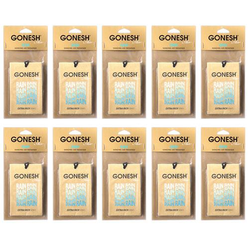 車 芳香剤 GONESH ガーネッシュ ハンキングエアフレッシュナー レインRAIN 10個 ペーパーフレグランス 吊り下げ カーフレグランスペーパー others | GONESH