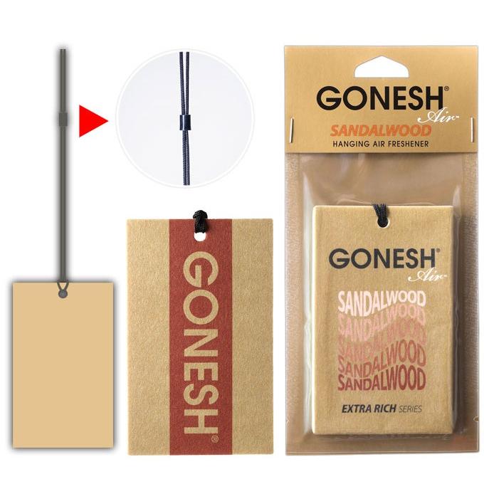 車 芳香剤 GONESH ガーネッシュ ハンキングエアフレッシュナー サンダルウッド 2個 ペーパーフレグランス 吊り下げ カーフレグランスペーパー | GONESH | 02