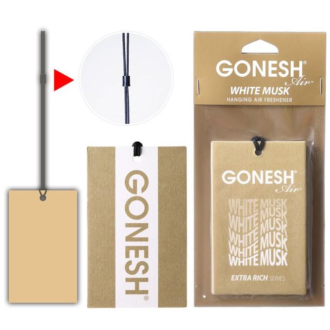 車 芳香剤 GONESH ガーネッシュ ハンキングエアフレッシュナー ホワイトムスク 5個 ペーパーフレグランス 吊り下げ カーフレグランスペーパー |  | 02