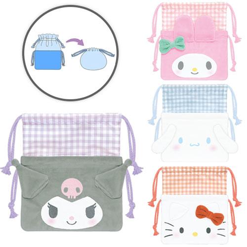 sanrio（サンリオ） 巾着袋 巾着バッグ サイズが変わる 2WAY 巾着