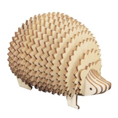 木製立体パズル ki-gu-mi ハリネズミ メモスタンド 3Dウッドパズル 