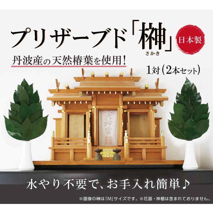 枯れない榊 御榊 S 1対（2本セット）さかき プリザーブドフラワー