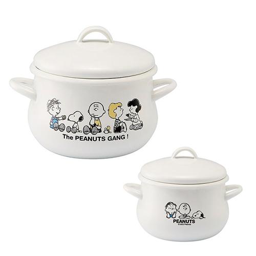 SNOOPY（スヌーピー） IH対応 スヌーピーホーロー両手鍋16cm ホーロー