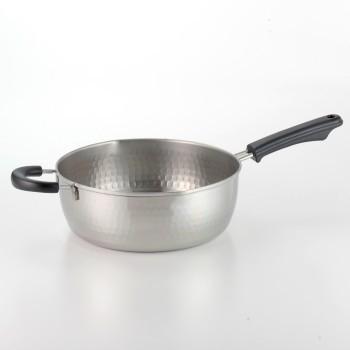 ステンレス雪平鍋 24cm ガス火・IH対応 補助取っ手付き行平鍋 味壱