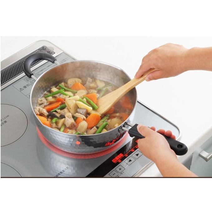 ステンレス雪平鍋 24cm ガス火・IH対応 補助取っ手付き行平鍋 味壱