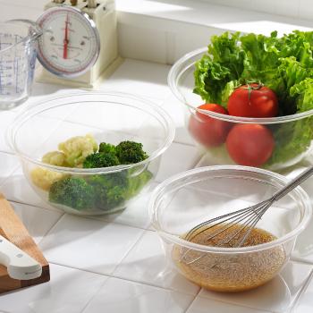 電子レンジ対応 耐熱ボウル3点セット 17cm19cm21cm 透明 ガラスより
