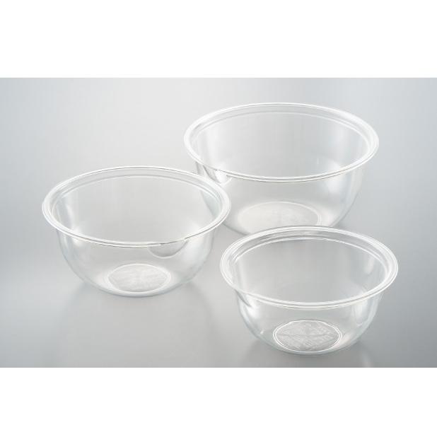 電子レンジ対応 耐熱ボウル3点セット 17cm19cm21cm 透明 ガラスより