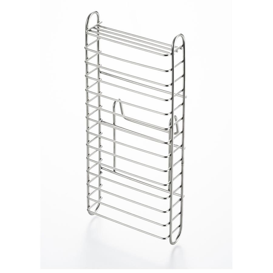 ヨシカワ 後付けステンレス製包丁スタンド 包丁ラック 水切りカゴ