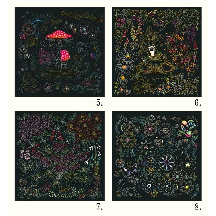 コスミック出版 スクラッチアート ペン付き 幻想の花園 片桐慶子 ta