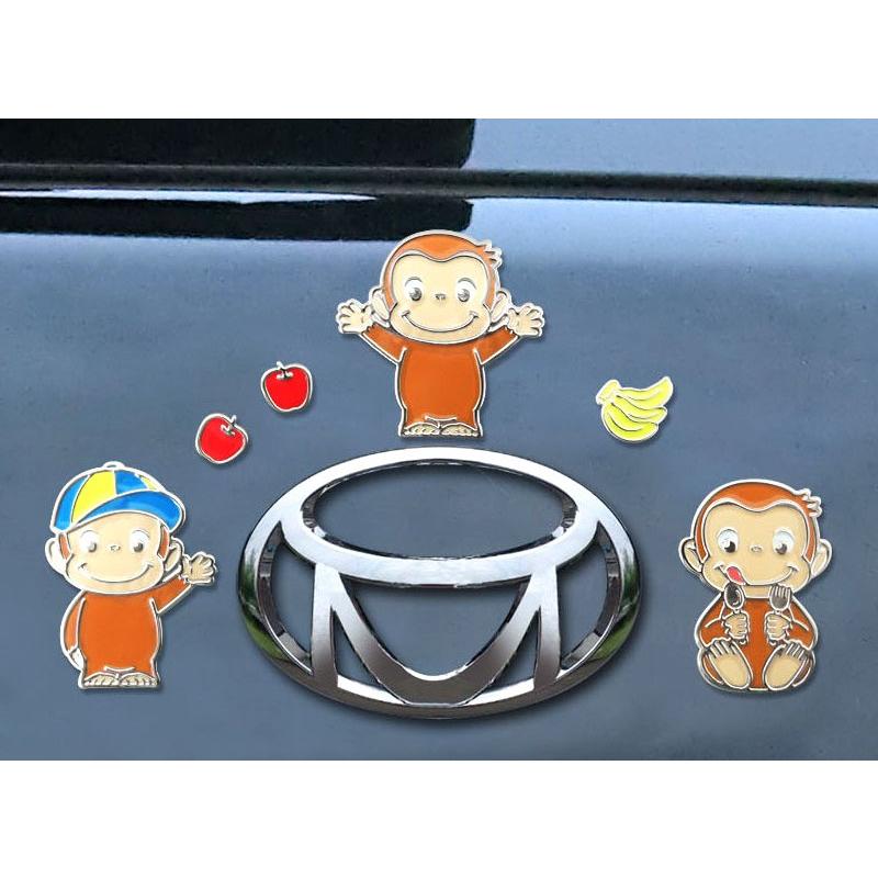 立体ステッカー カラーエンブレム おさるのジョージ バイク 車 エンブレムステッカー ヘルメット スーツケース カー用品 キャラクターステッカー かわいい | 三金商事 | 03