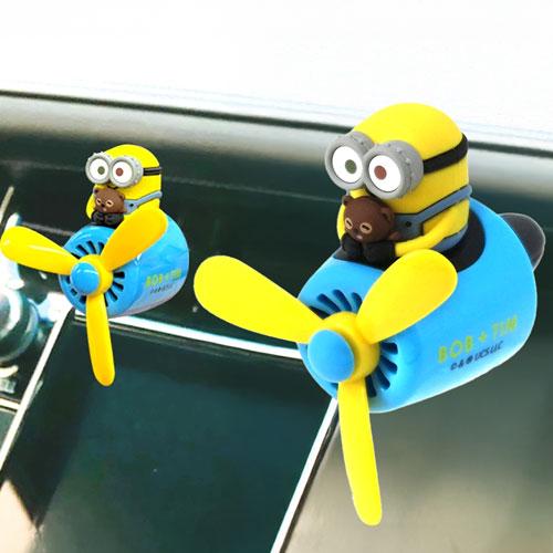 車 芳香剤 プロペラ エアコン吹き出し口 ミニオンズ キャラクターカー用品 オーシャン 車用フレグランス エアフレッシュナー カーフレグランス | 