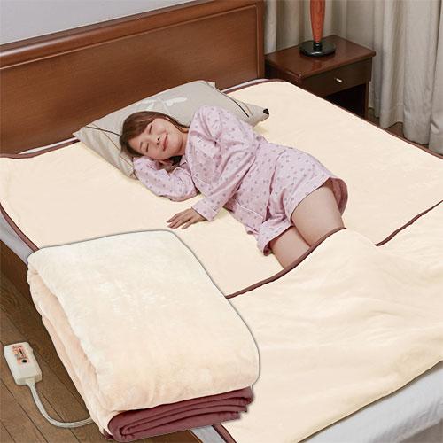 電気毛布 足入れポケット付き フランネル電気毛布 掛敷兼用 12時間で自動停止 2時間タイマー付き 足ポケット 電気毛布 あったかマット 足入れマット | ON-LIFE
