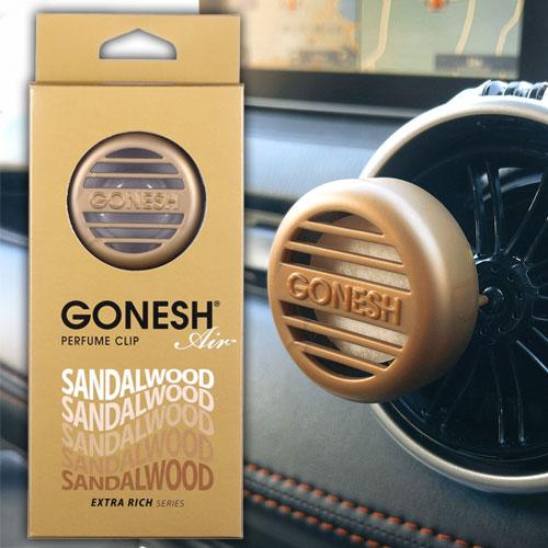 車 芳香剤 GONESH ガーネッシュ エアコンクリップ サンダルウッド