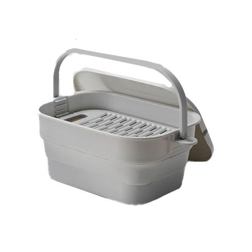 つけ置きバケツ 折りたたみ つけ置き洗い 漂白 上履き 蓋 洗濯板付 折りたたみバケツ 四角 洗い桶 シリコンバケツ つけ置きバスケット 洗濯 多機能洗い桶 | 伊勢藤 | 07