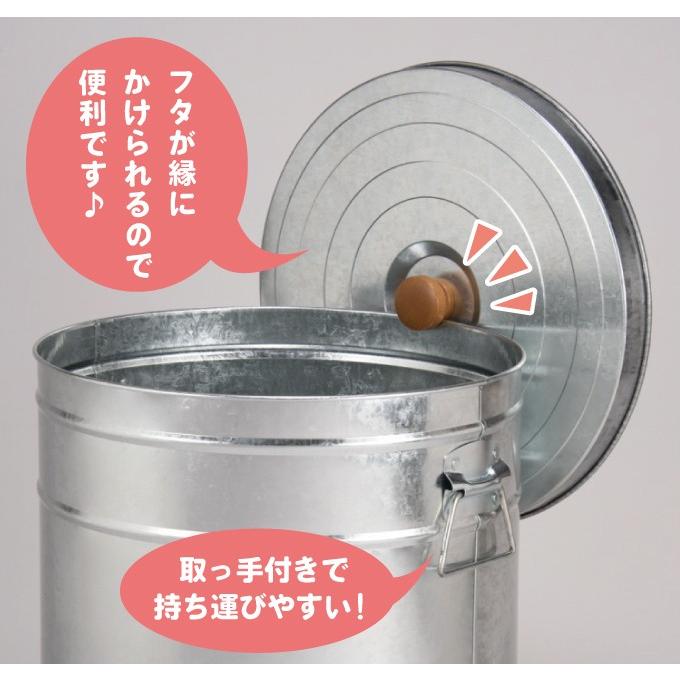 丸形トタン米びつ30kg おしゃれな米びつ 缶 ライスストッカー 米櫃