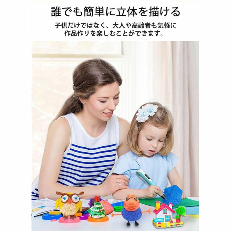 3Dペン LCD画面表示 立体アートペン 速度調整可 フィラメント5m×10色付き DIY 知育玩具 子供用 大人用 手作り 立体絵画 USB給電 想像力 創造力 簡単操作 |  | 11