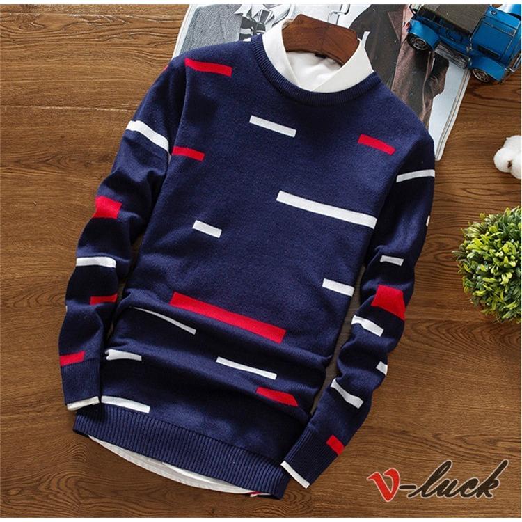 ニットセーター メンズニット トップス インナー クルーネック メンズ 部屋着 セーター 冬物 Ota V Luck 通販 Yahoo ショッピング