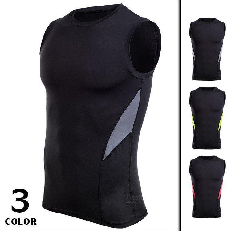 加圧シャツ コンプレッションウェア メンズ アンダーシャツ タンクトップ 加圧インナー 半袖tシャツ ノースリーブ おしゃれ 吸汗速乾 夏 Ota V Luck 通販 Yahoo ショッピング