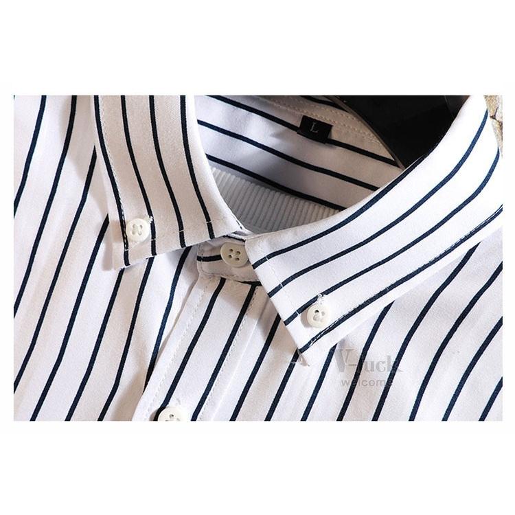 ストライプシャツ メンズ ボダンダウンシャツ 長袖シャツ カジュアル 50代ファッション ビジネス ワイシャツ スリム 春秋 |  | 21